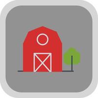 Barn Flat Round Corner Icon vector