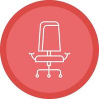 oficina silla línea multi circulo icono vector
