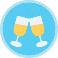 Cheers Flat Multi Circle Icon vector