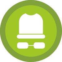 White Hat Glyph Multi Circle Icon vector