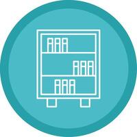 Bookshelf Line Multi Circle Icon vector