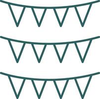 Bunting Line Gradient Round Corner Icon vector