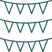 Bunting Line Gradient Round Corner Icon vector