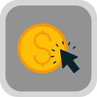 Pay Per Click Flat Round Corner Icon vector