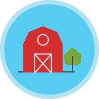 Barn Flat Multi Circle Icon vector