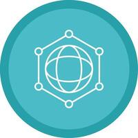 Network Line Multi Circle Icon vector
