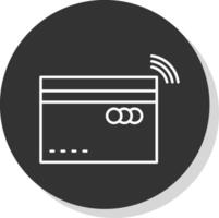 Contactless Line Grey Circle Icon vector