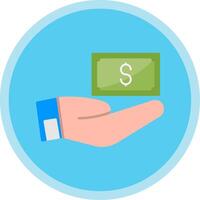 Give Money Flat Multi Circle Icon vector