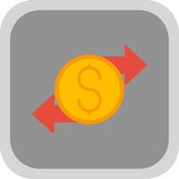Money Transfer Flat Round Corner Icon vector