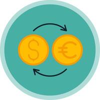 dinero intercambiar plano multi circulo icono vector