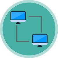 Peer To Peer Flat Multi Circle Icon vector