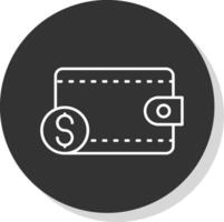 Purse Line Grey Circle Icon vector