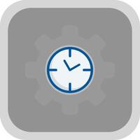 Efficient Time Flat Round Corner Icon vector