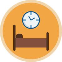 cama hora plano multi circulo icono vector