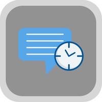 Message Clock Flat Round Corner Icon vector