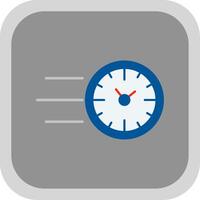 Fast Time Flat Round Corner Icon vector