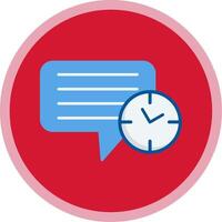 Message Clock Flat Multi Circle Icon vector