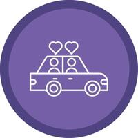 Wedding Car Line Multi Circle Icon vector