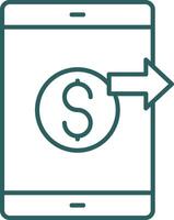 Send Money Line Gradient Round Corner Icon vector