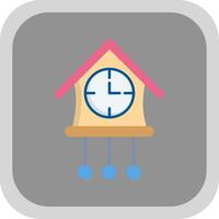 Cuckoo Clock Flat Round Corner Icon vector