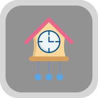 Cuckoo Clock Flat Round Corner Icon vector