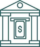 Cash Withdraw Line Gradient Round Corner Icon vector