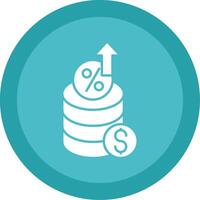 Interest Rate Glyph Multi Circle Icon vector