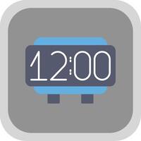 Digital Clock Flat Round Corner Icon vector