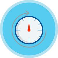 Round Clock Flat Multi Circle Icon vector