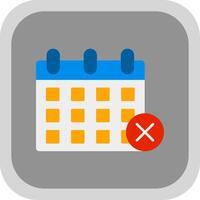 Cancel Event Flat Round Corner Icon vector