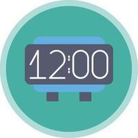 Digital Clock Flat Multi Circle Icon vector