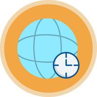 hora zona plano multi circulo icono vector