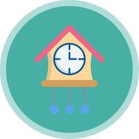 Cuckoo Clock Flat Multi Circle Icon vector