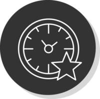 favorito hora línea gris circulo icono vector