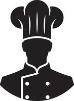 minimal chef uniform and face silhouette, silhouette, black color, white background 21 vector