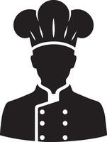 minimal chef uniform and face silhouette, silhouette, black color, white background 14 vector