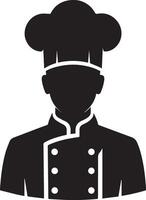 minimal chef uniform and face silhouette, silhouette, black color, white background 19 vector