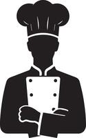 minimal chef uniform and face silhouette, silhouette, black color, white background 17 vector