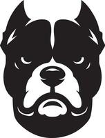 minimal angry Pitbull dog silhouette, black color silhouette 2 vector