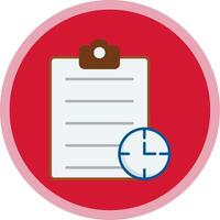 Waiting List Flat Multi Circle Icon vector