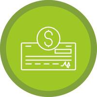 Pay Check Line Multi Circle Icon vector