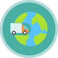 International Shipping Flat Multi Circle Icon vector