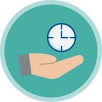 Save Time Flat Multi Circle Icon vector