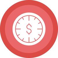 Time Is Money Glyph Multi Circle Icon vector