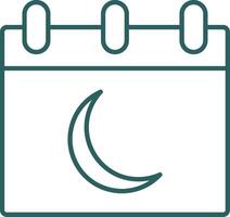 Moon Calendar Line Gradient Round Corner Icon vector