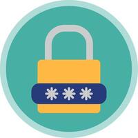 Lock Flat Multi Circle Icon vector