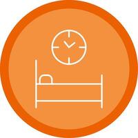 cama hora línea multi circulo icono vector