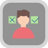 Decision Making Flat Round Corner Icon vector