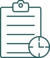 Waiting List Line Gradient Round Corner Icon vector