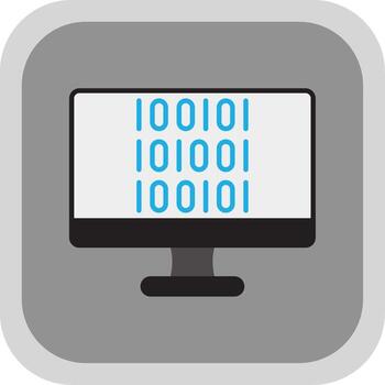 Binary Code Flat Round Corner Icon vector